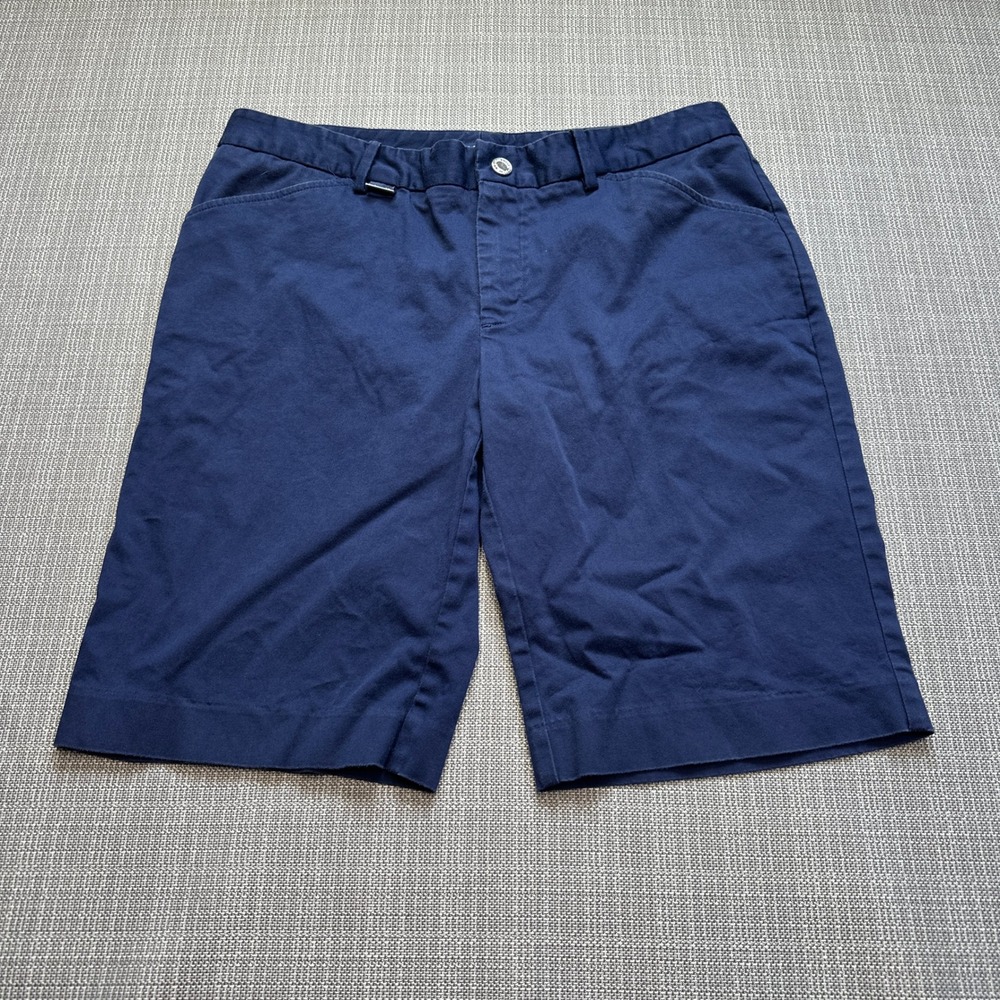Ralph Lauren Golf Shorts Womens size 10 Navy Blue Chino Bermuda Casual‎ Classic